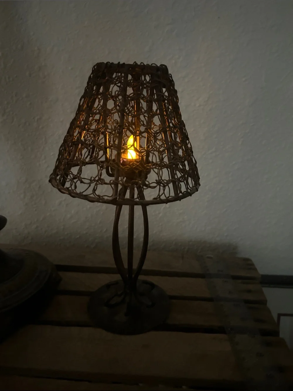 Metal candle holder Cottage Core, Farmhouse Chic